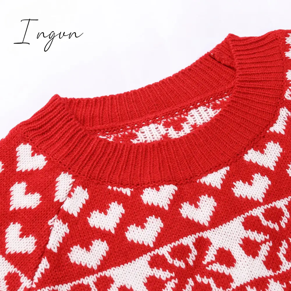 Ingvn - Fashion Autumn Winter Long Sleeve Loose Christmas Dresses Ladies Christmas Print A-line Mini Dress tops New Women