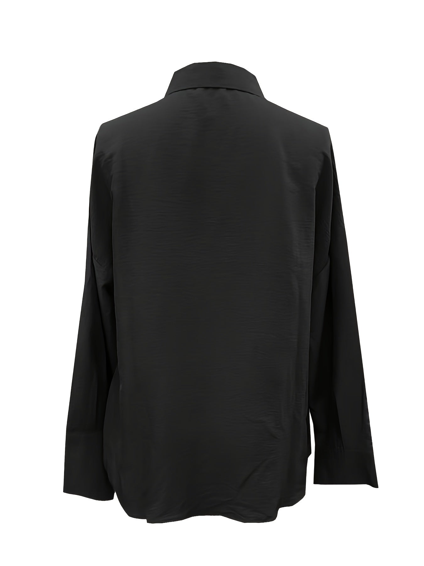 Women's Casual Solid Color Button Up Shirt - Long Sleeve, Loose Collared, Perfect for Spring and Fall, Relaxed Fit, Easy to Wear, Versatile and Timeless
