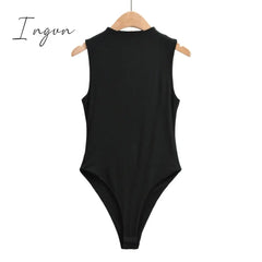 Ingvn - Summer outfits for women elegant bodysuit women sexy bodycon bodysuits black sleeveless one piece outfit women fashion