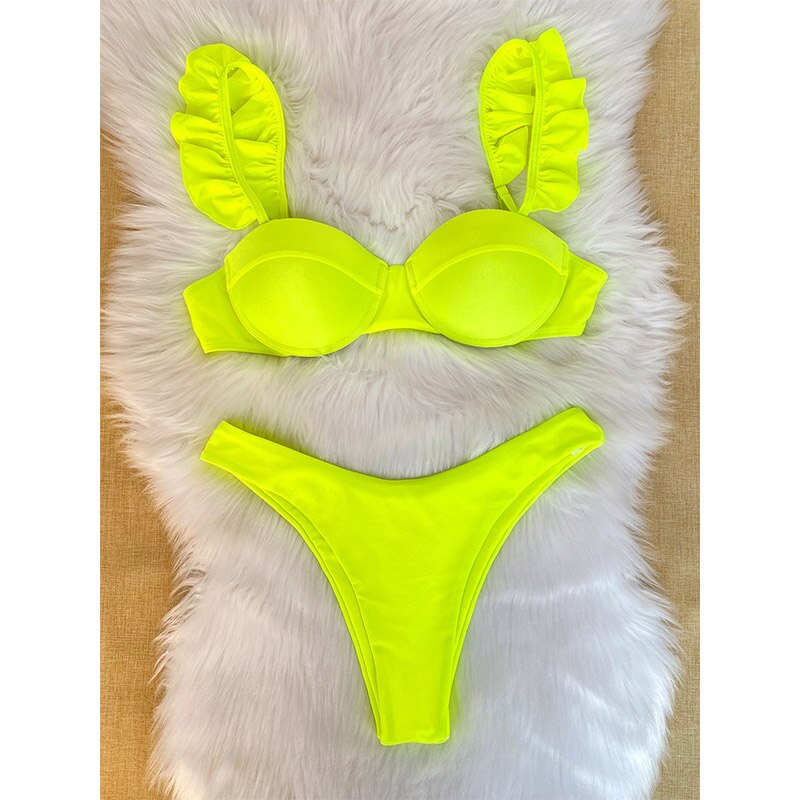 Floral Print Swimsuit Women Bathing Suit Bikinis Biquini High Cut Swimwear Sexy Push Up Bikini Set Feminino Beach Outing