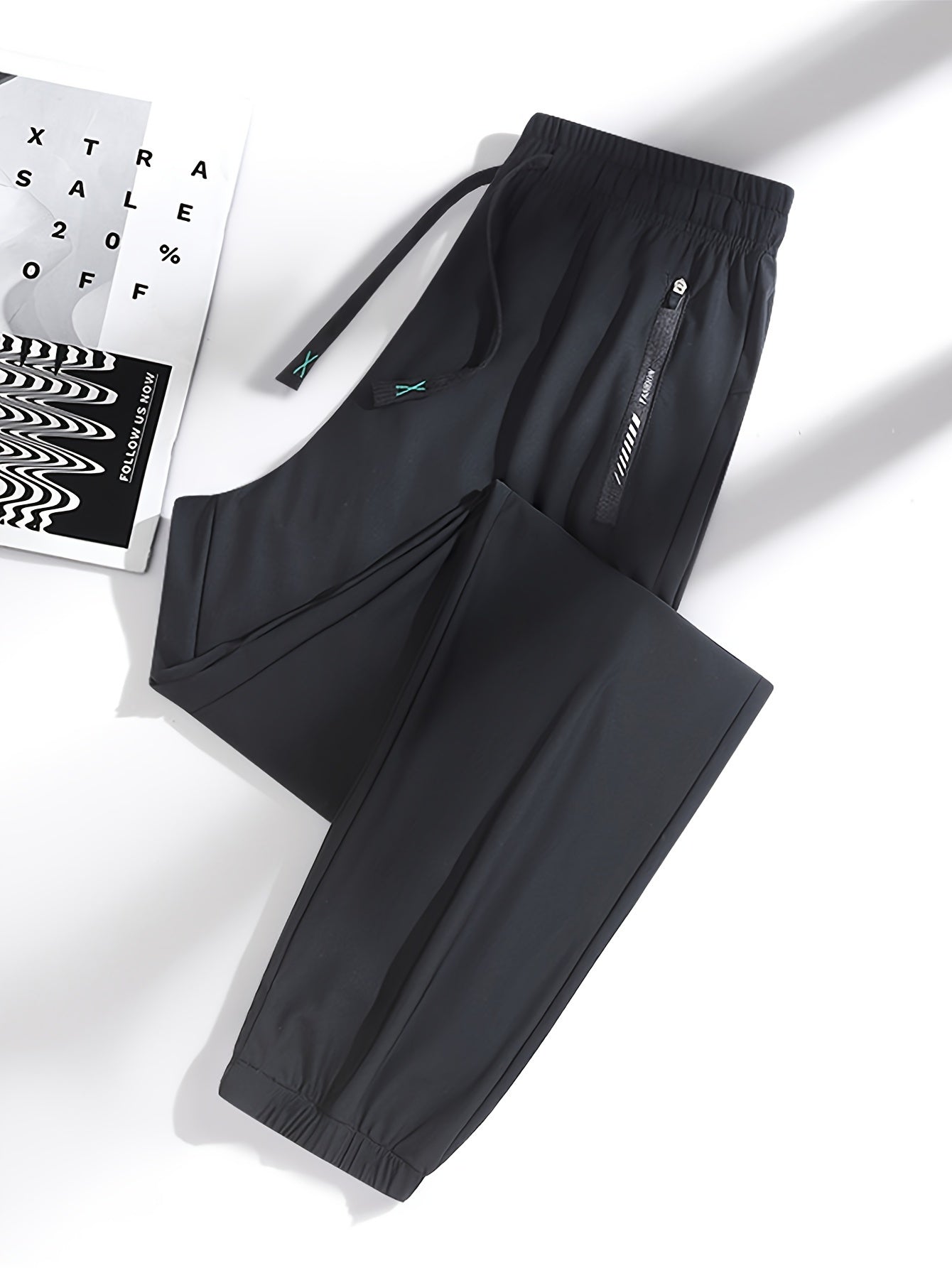 Women's Summer Lightweight Ice Silk Athletic Pants, 1pc, Breathable Tapered Joggers, Casual Drawstring Sports Trousers For Running, Cycling, And Hiking For Fall & Winter