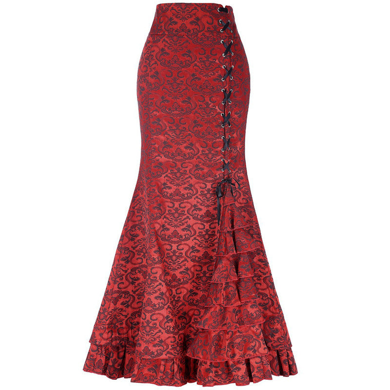 Autumn and Winter New Women's Sexy Hot Girl Hip Skirt Slim-fit Dark Punk Fishtail Skirt