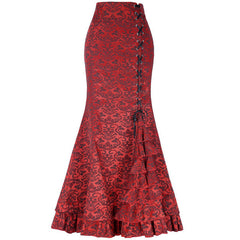 Autumn and Winter New Women's Sexy Hot Girl Hip Skirt Slim-fit Dark Punk Fishtail Skirt