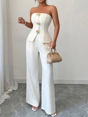 Tube Top and Wide Leg Pants Set