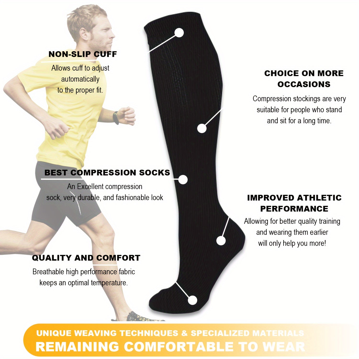 4 Pairs Copper Compression Socks For Women And Men Circulation Support For Medical, Running, Nursing, Athletic