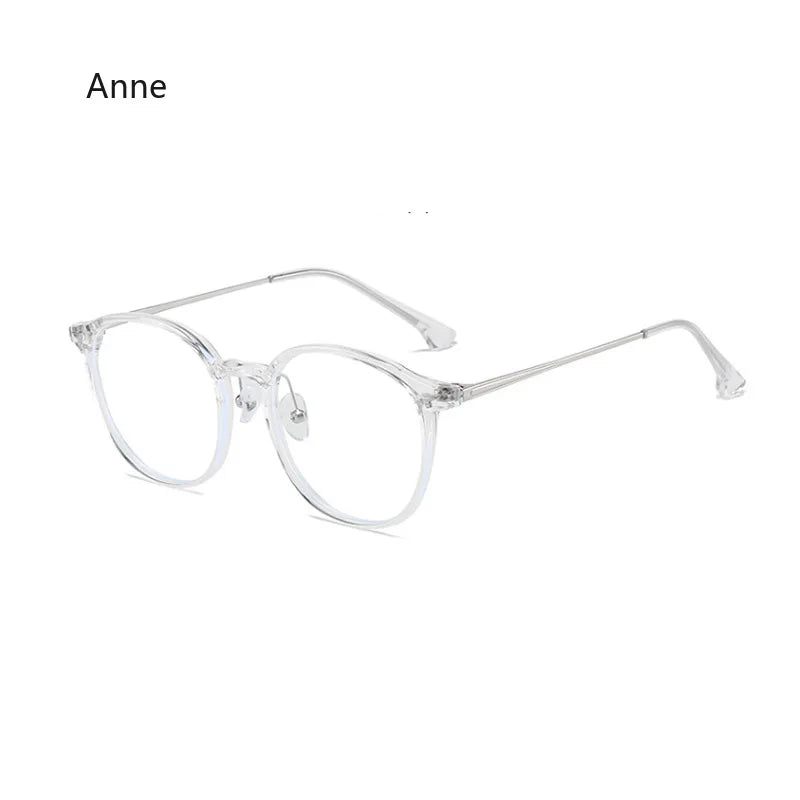 INGVN  Korea Round Tea Glasses Frame Women No Makeup Fashion Anti-blue Glasses Men Contrasting Cute Decorative Glasses Eyeglasses
