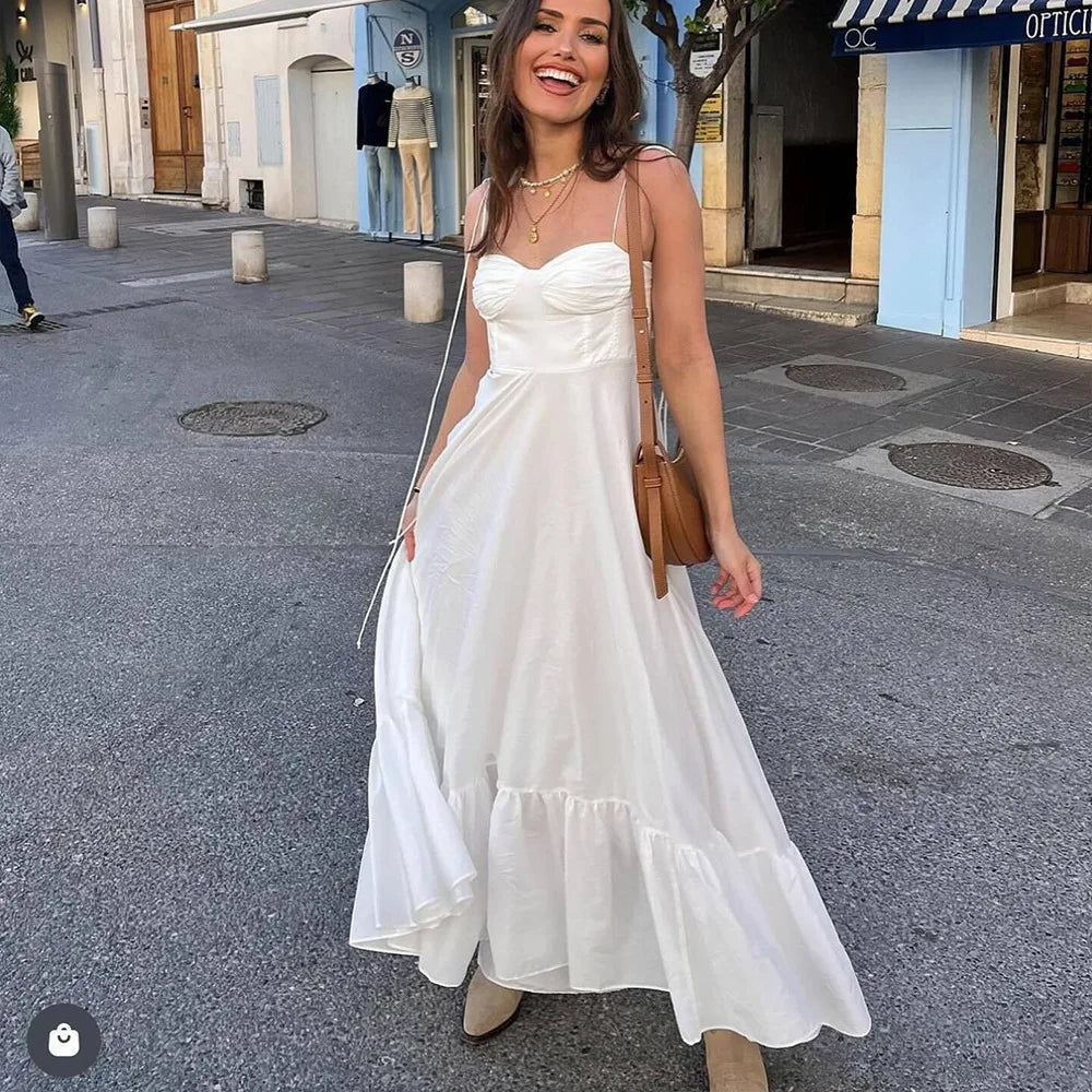 Sexy Elegant White Slip Corset Dress Tie Strap Black Party Evening A-Line Sleeveless Bodycon Sundress Women Wedding Bridesmaid