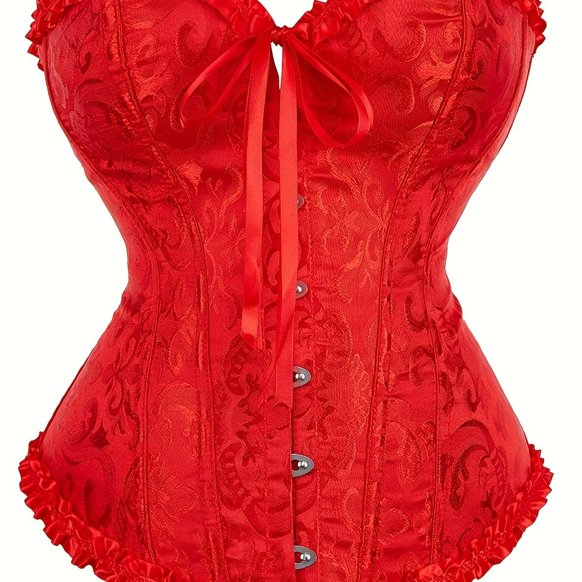 Luxurious Ruffle Strapless Corset Bustier - Sculpting Tummy Control, Adjustable Lace Up, Jacquard Fabric, Body Shaping, Womens Lingerie & Shapewear for a Flawless Silhouette