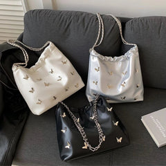 Ingvn  Fashion Chain Butterfly Ladies Shoulder Bags Large Capacity Women's Casual Tote Underarm Bag Commuter Female Travel Handbags