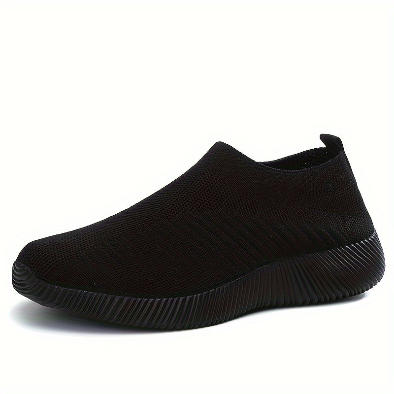 Women's Breathable Mesh Sneakers, Casual Slip On Outdoor Shoes, Lightweight Low Top Shoes plus size
