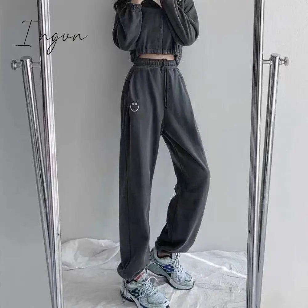 Ingvn - Smiley Embroidery Sweatpants