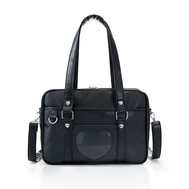 INGVN  Japanese Heart Patchwork Women Handbags High-capacity Streetwear Simple Messenger Bag All Match Fashion Shoulder Bags Y2k Preppy