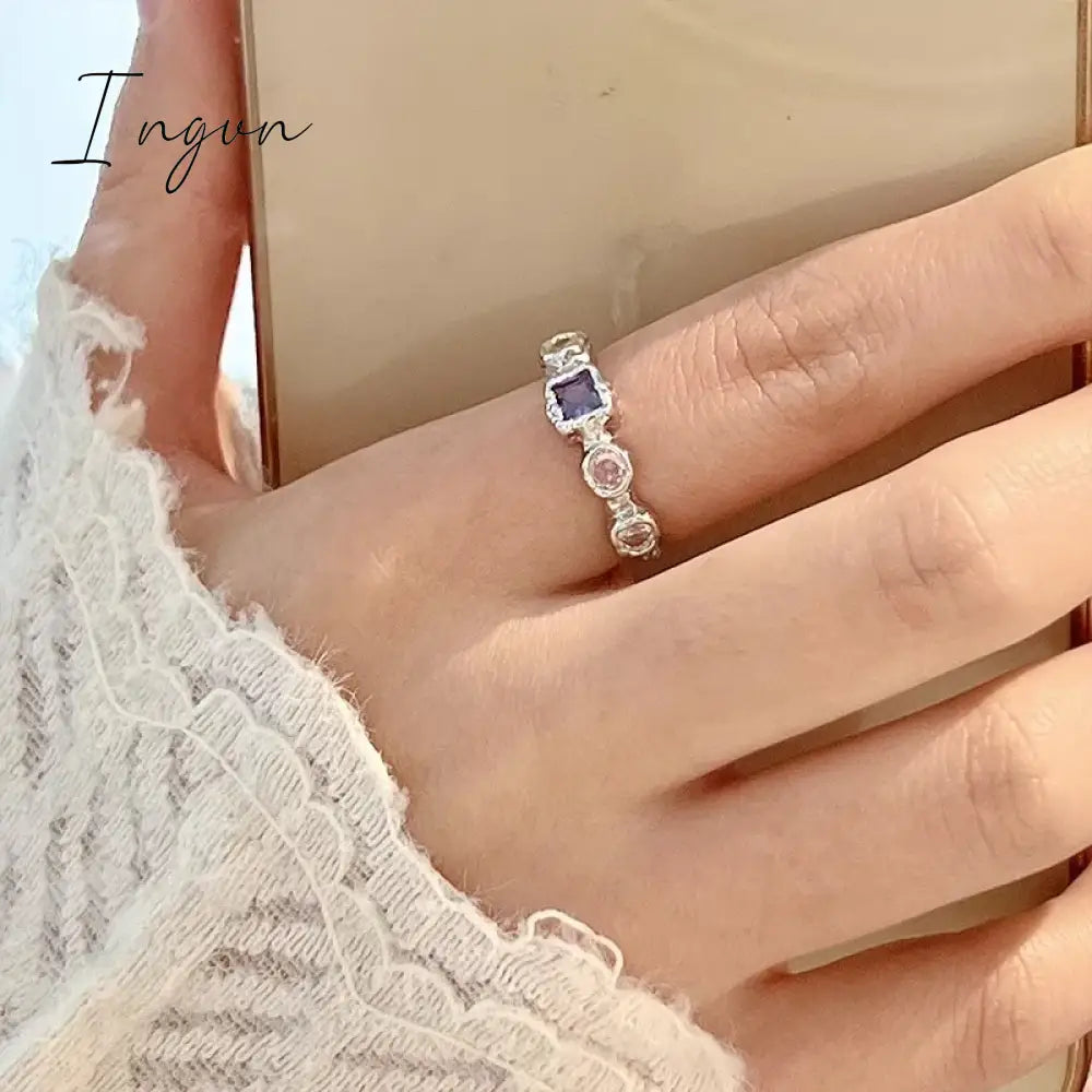 Y2K Jewelry Irregular Bowknot Rings For Women Girls Charm Colorful Zircon Natural Stone Wedding Bridesmaid Rings Finger bague