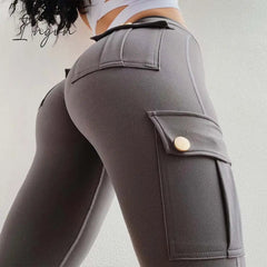 Ingvn - Women Slim Leggings High Waist Elastic Push Up Four Pockets Legging Female Workout Fitness Leggins Femme Casual New