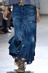 Ingvn - Street British Style Solid Asymmetrical Patchwork Bottoms