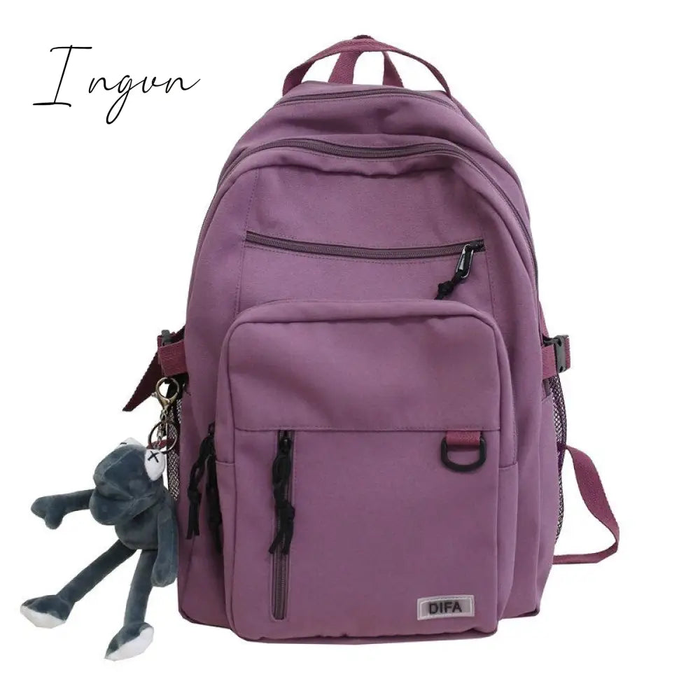 Ingvn - Aesthetic College Multi-Pocket Backpack