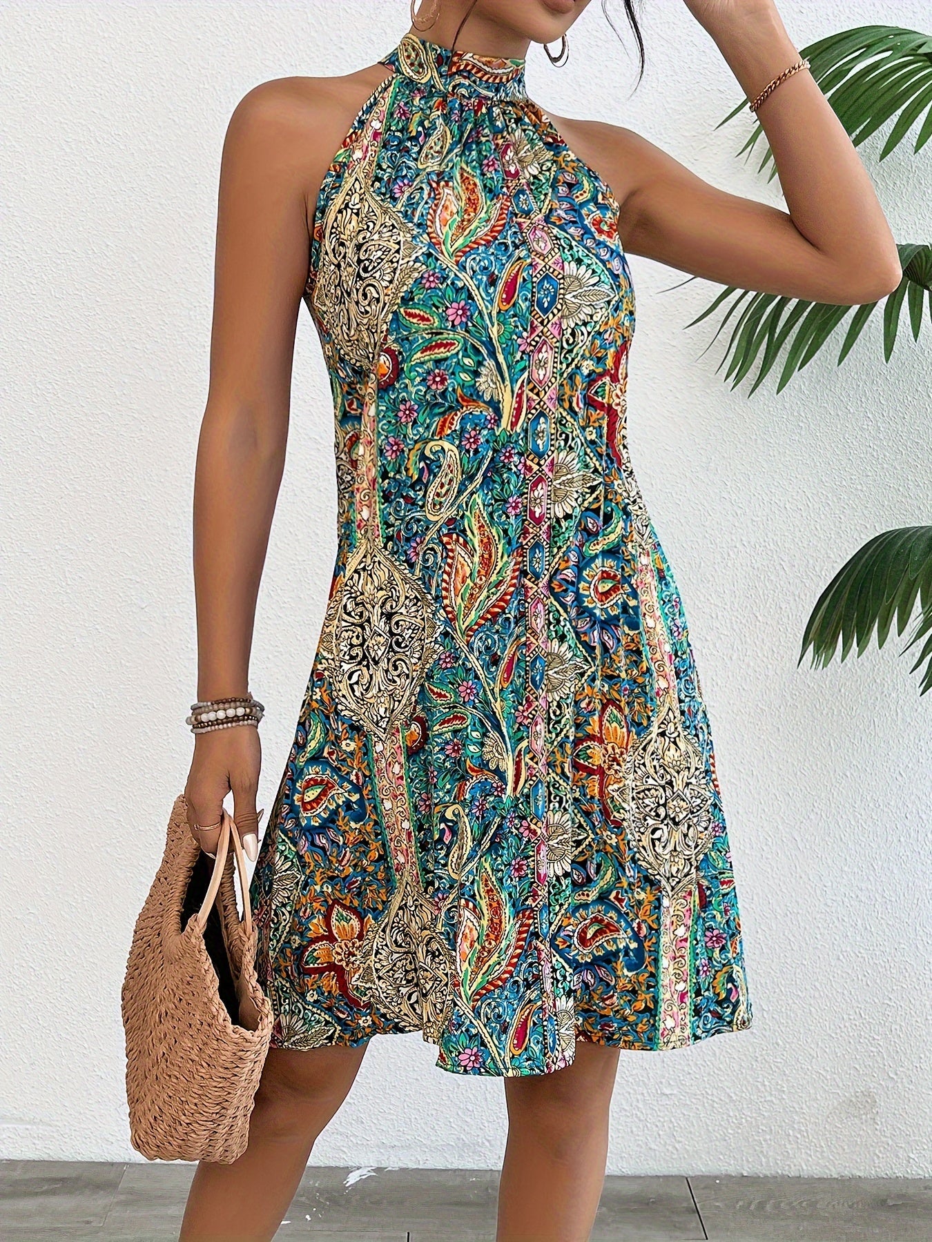 Charming Floral Print Pleated Dress - Stylish & Breathable Sleeveless Design - Perfect Chic Summer Wear for Trendy Women