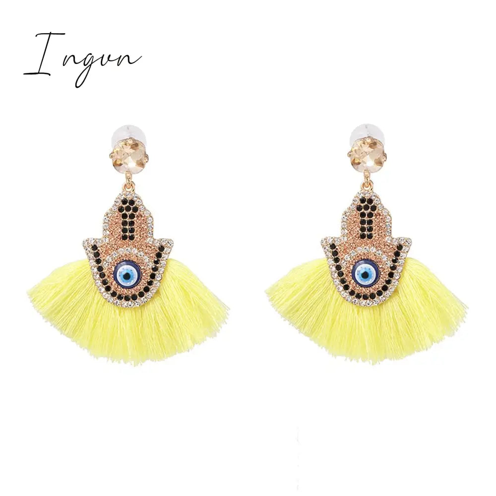 Ingvn - Bohemia Multicolored Tassel Earrings For Women Fashion Party Jewelry Fringe Dangle Earrings Statement Brincos 2023 Trend