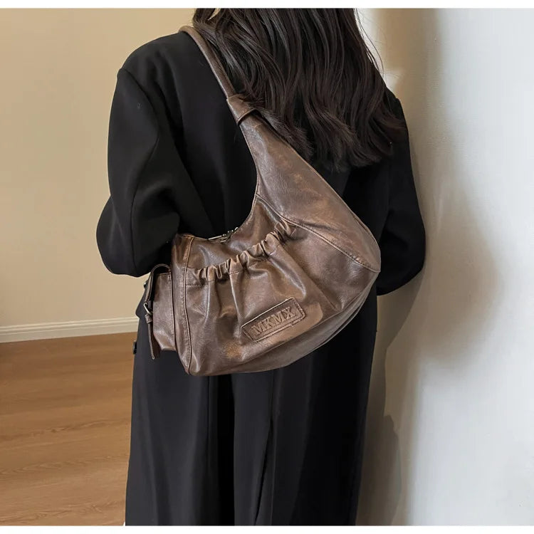 INGVN  Luxury Design Fashion Zipper Underarm Bag Streetwear Grunge Vintage Handbags Japanese Y2k Aesthetic Shoulder Bags Women Casual