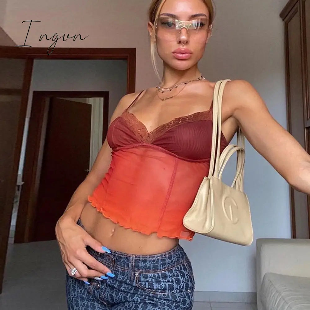 Ingvn - 80s fashion 21 Style Sexy Vintage Strappy Y2K Halter Crop Top Women Summer 90s Backless Cami Tops Tees Ladies Fashion Fitness Camisole Party