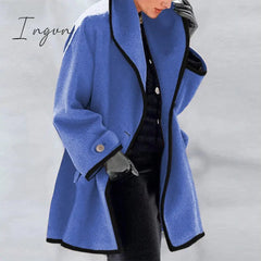 Ingvn - Fashion Trends Women Retro Single Button Solid Long Cardigan Jackets Autumn Long Sleeve Pocket Outwear Winter Hooded Blend Wool Coat Tops
