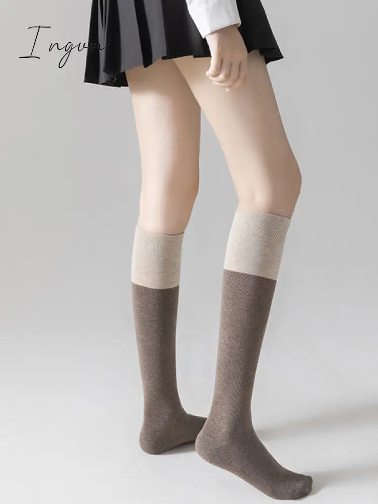 Ingvn - Casual Contrast Color Socks Accessories