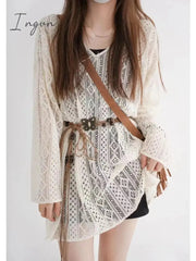 Ingvn - 2023 Autumn Korean Style Knitted Suit 2 Piece Dress Set Women Casual Knit Sweater Blouse + Mini Dress Office Lady Party Clothing