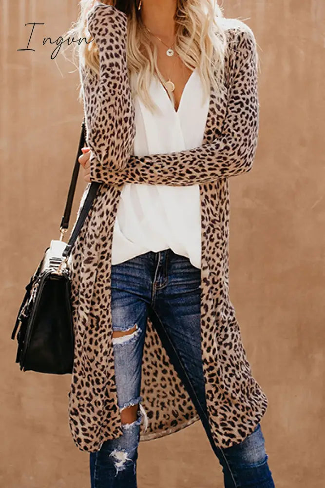 Ingvn - Casual Street Print Patchwork V Neck Outerwear