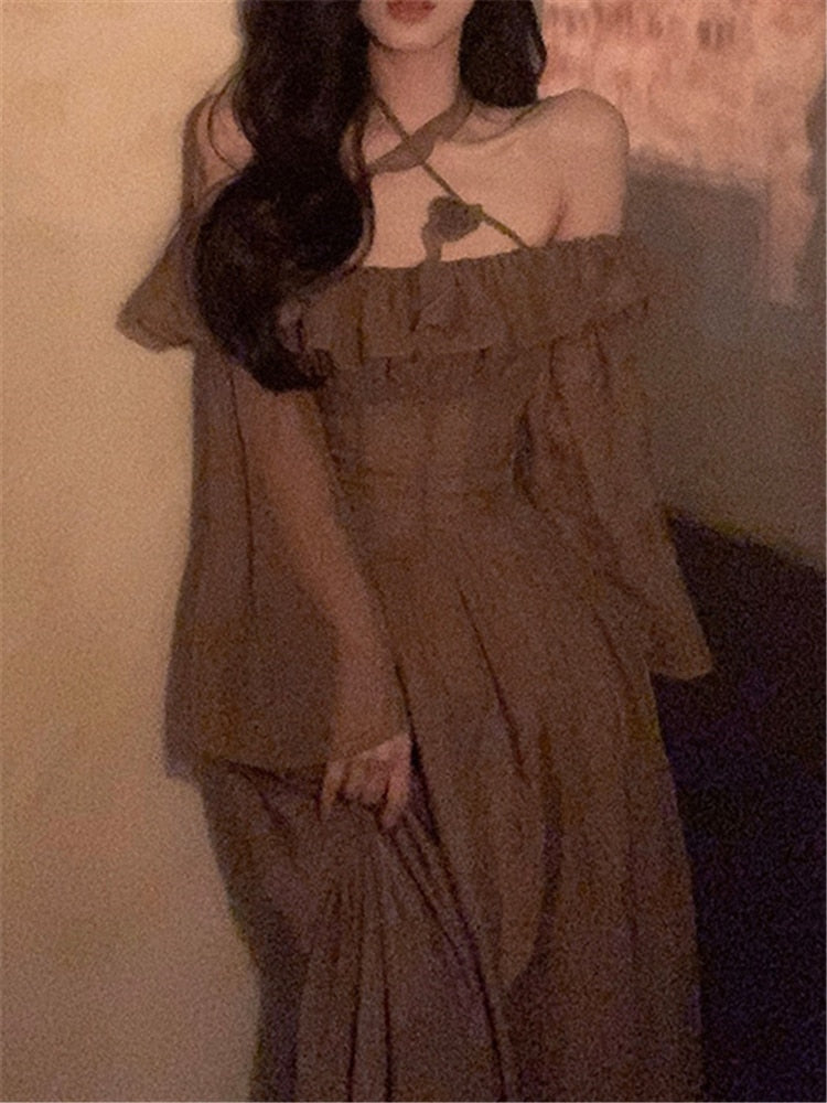 Voguable  Backless Midi Dress Women  New Summer High Waist Fashionable Elegant Office Ladies Vestidos Sexy Design Strapless Dresses