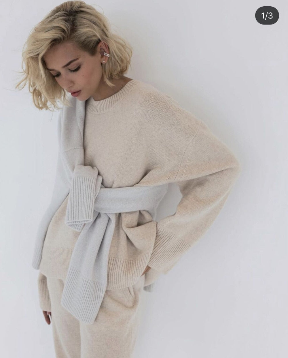 Voguable Elegant Women Sweater Oversized Knitted Basic Pullovers O Neck Loose Soft Female Knitwear Jumper