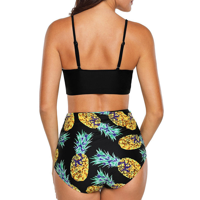 Women Swimsuits Vintage Bandeau Push Up Polka Dot Plus Size Bathing Suits High Waisted Bikini