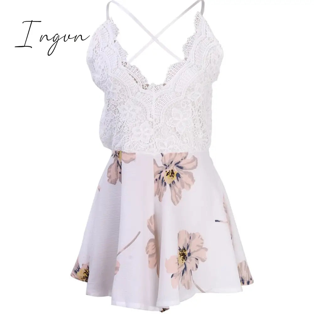 Ingvn - Holiday Summer Ladies Sexy V-Neck Sleeveless Jumpsuit Women Backless Bodycon Party Playsuit Fashion Casual Jumpsuit Romper
