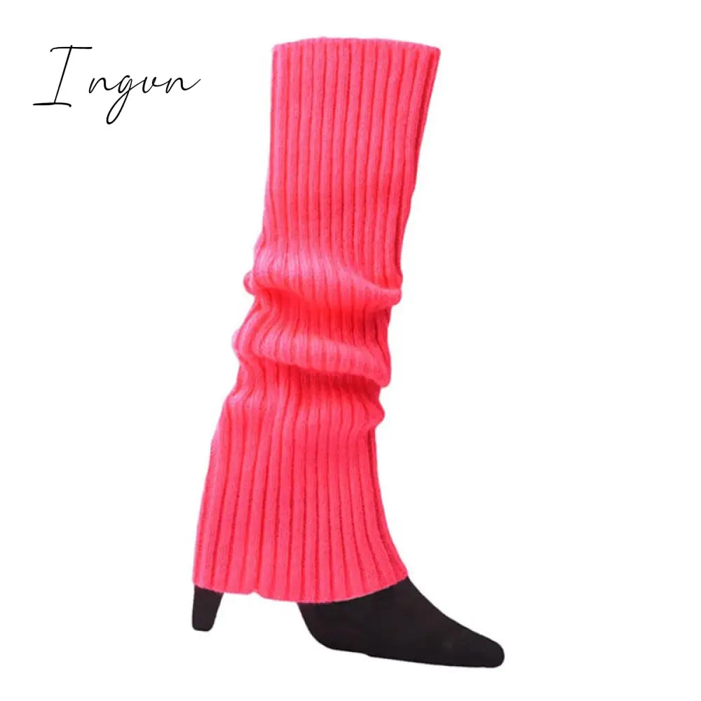 Ingvn - Lolita Leg Warmers Women Warm Winter Knit Foot Cover Crochet Knee Socks Warm Boot Cuffs Beenwarmers Japanese Long Socks