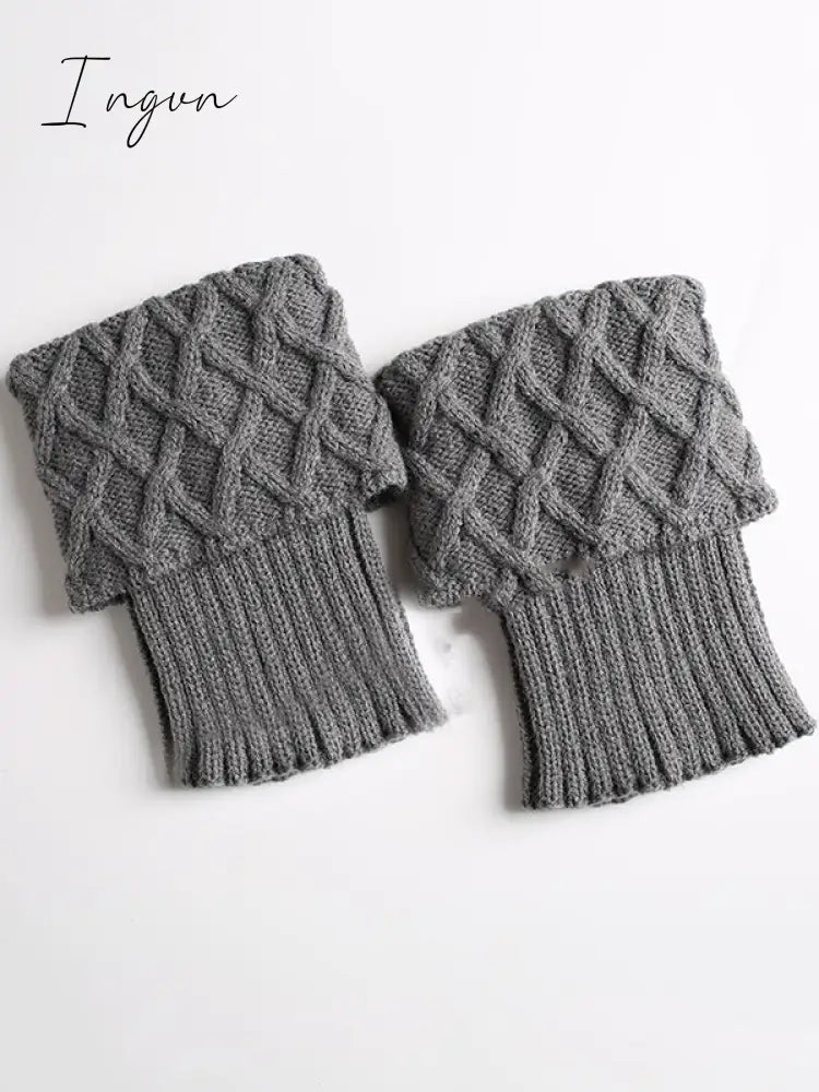 Ingvn - Original Creation Keep Warm Jacquard Solid Color Leg Warmers Accessories