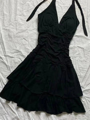 Punk Sexy Dresses Women Clothes Summer Vintage 90s Korea Dress Sweet Girl High Waist Slim Gothic Harajuku Y2k Short Halter Dress