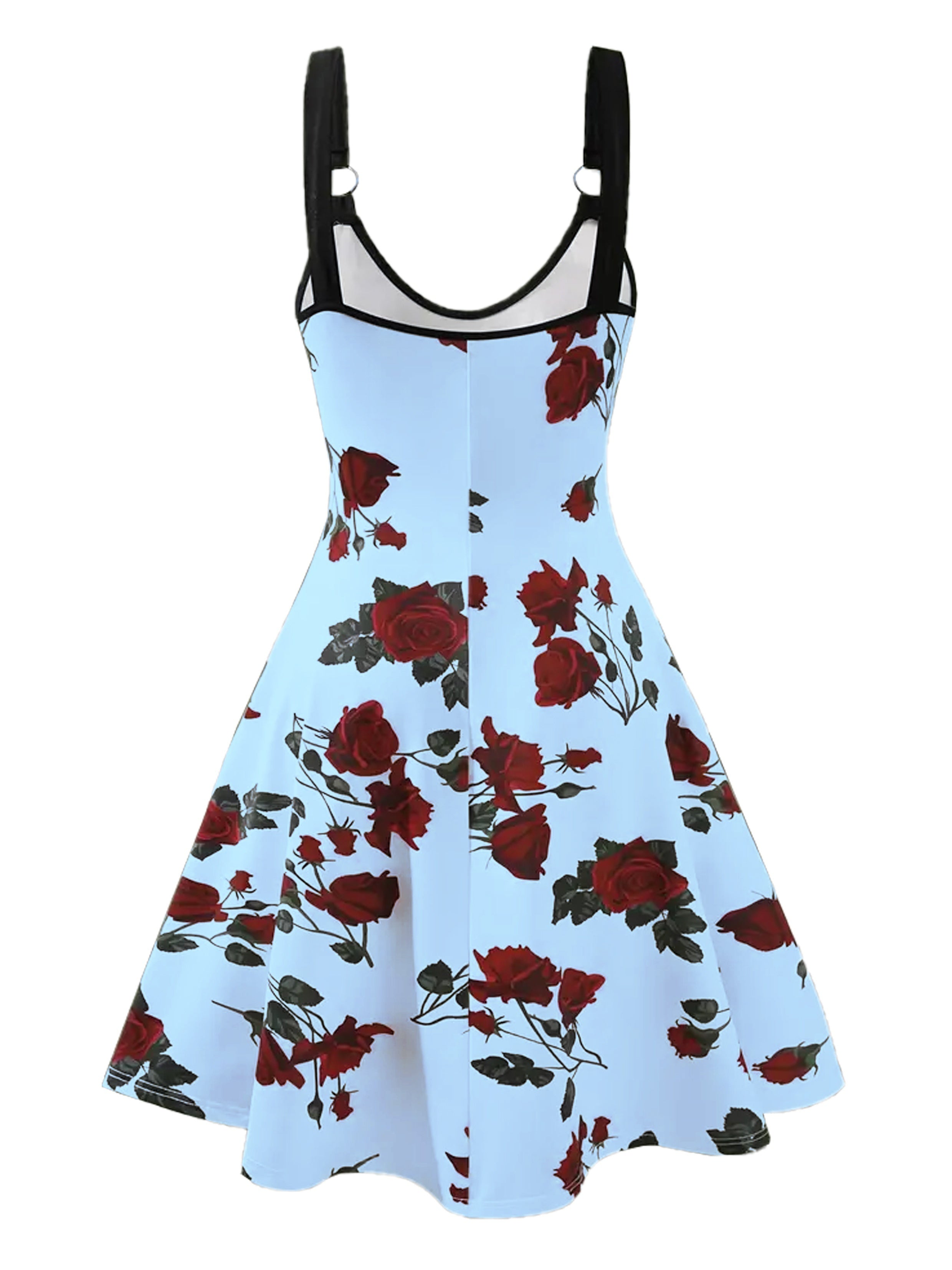 Plus Size Bohemian Floral Print Dress - Stylish V Neck Sleeveless Suspender Style - Comfortable Summer Clothing for Fashion-Forward Women