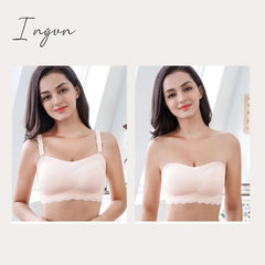 Ingvn - Plus Size 7XL Women Bras Non-Slip Strapless Tube Top Wireless Push Up Invisible Lingerie Bra Solid Seamless Tanks