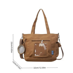 Ingvn  Women'S Bag Solid Color Tote Bag Commuter Shoulder Bag Casual Simple Mummy Bag Big Capacity Nylon Handbag