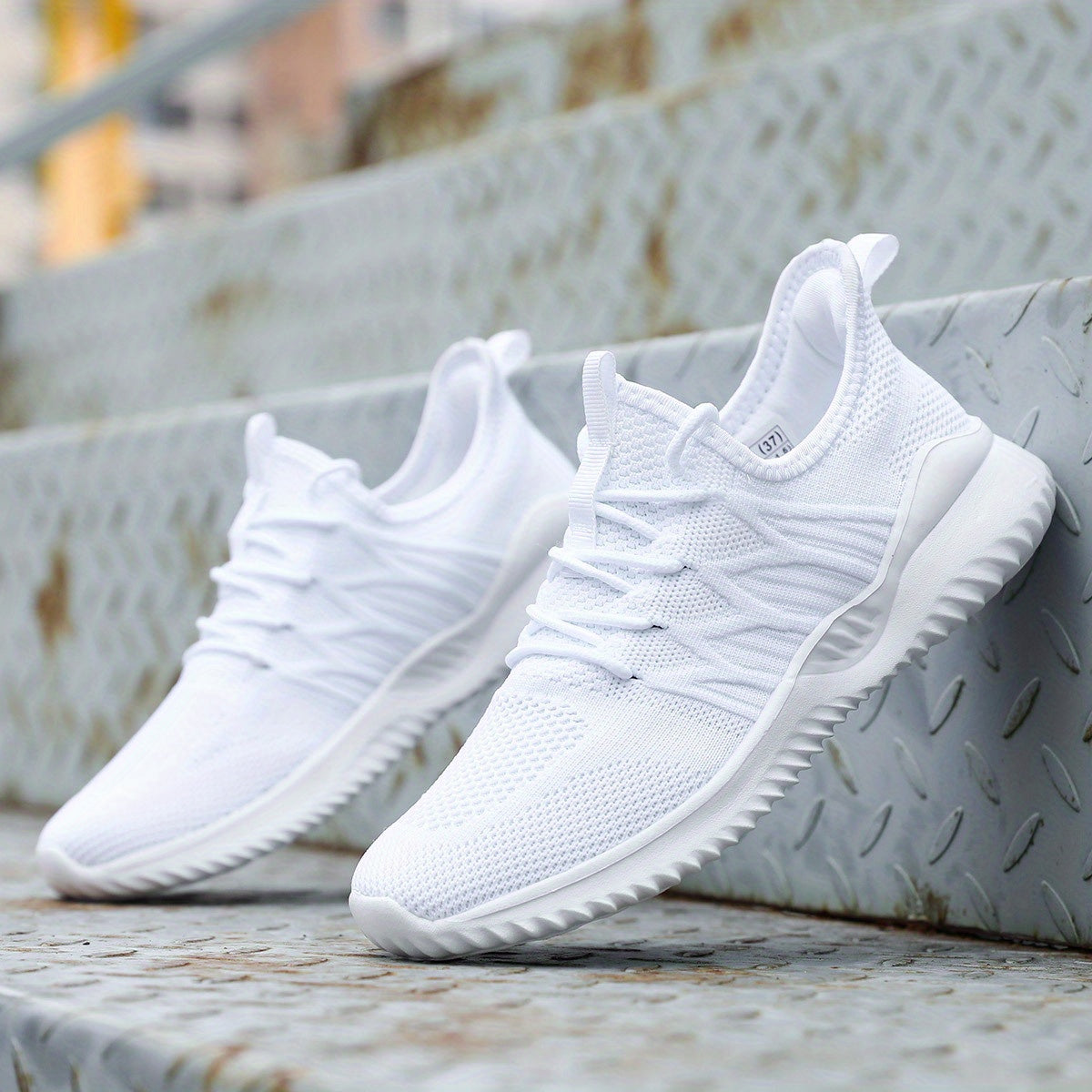 Womens Solid Color Mesh Sneakers - Super-breathable & Ultra-lightweight - Fashionable Non-slip Outdoor Shoes for Trendy Adventure Seekers