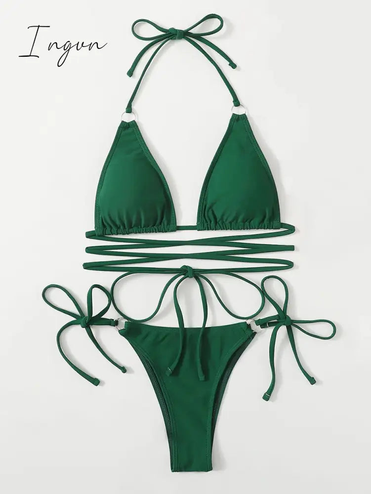 Ingvn - 2023 Trends Sexy Micro Bikini Criss Cross Swimwear Bandage Woman Swimsuit Female Thong Bikinis Set 2 Piece Women Bathing Suit Beachwear