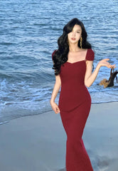 Elegant Bodycon Sleeveless Knitting Midi Dresses for Women Autumn New Evening Party Prom Robe Sexy Fashion Female Clothing
