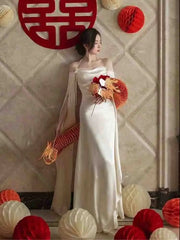 Elegant Korean Silk Midi Dress Women Spring Vintage Backless Party Dress French Evening Casual Dress Female Design Wedding
