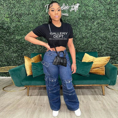 Ingvn - Y2K White Crop T Shirt Women Letter Print O-Neck Short Sleeve Casual Crop Tops Fashion Cute Streetwear Summer Slim Tees