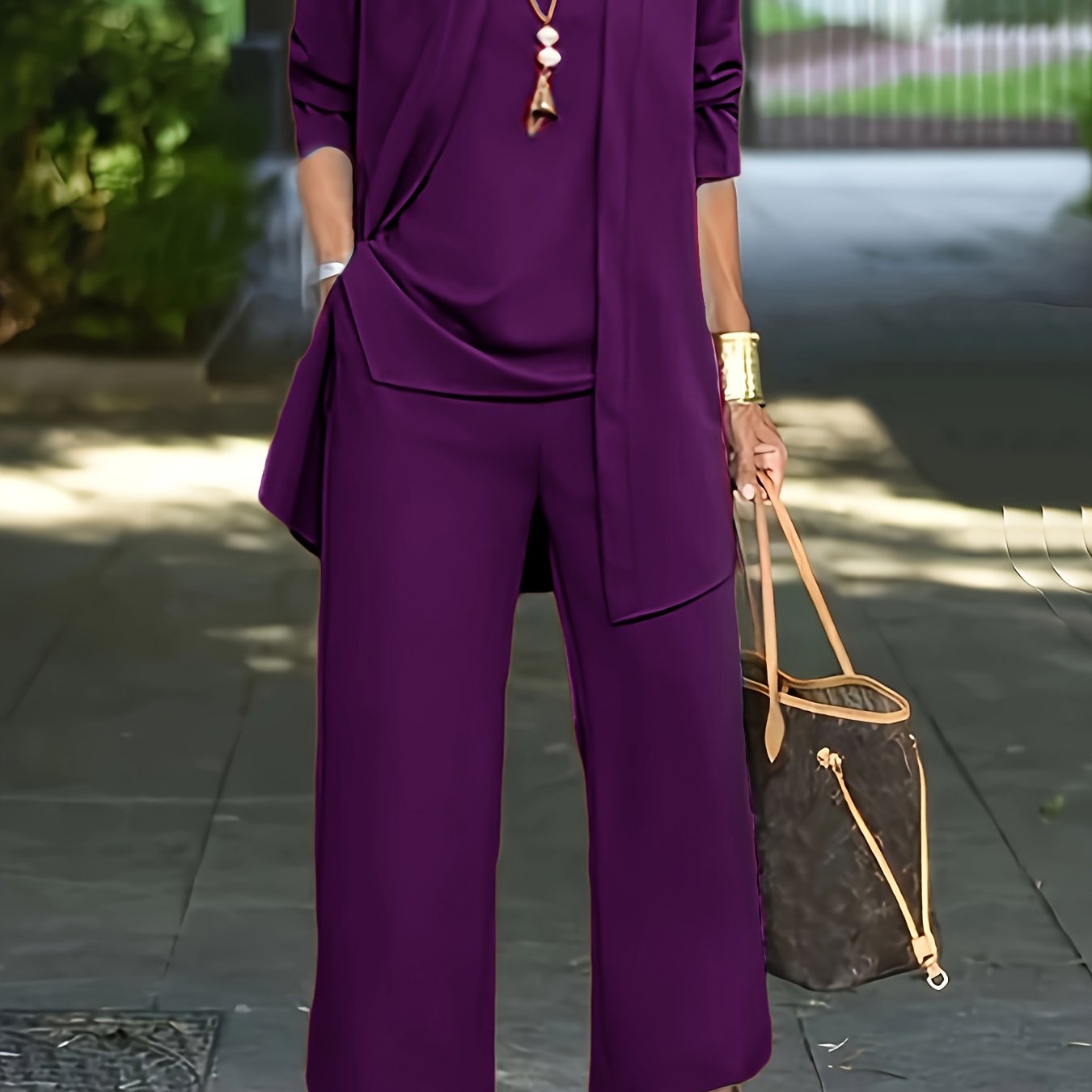 Chic Solid Three-Piece Outfit Set - Comfy Long Sleeve Cardigan, Versatile Top & Sleek Pants - Everyday Casual Wear for Women