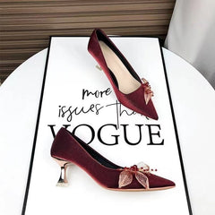 Red Wedding High Heels for Women Not Tired Feet 2025 New Chinese Toast Bride Wedding Shoes Hesu Wedding Dress