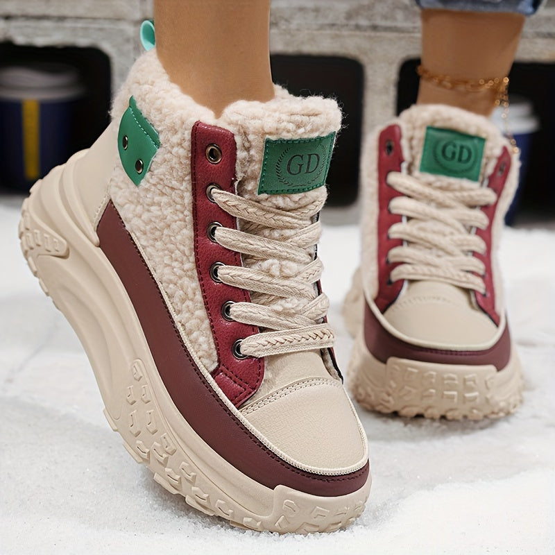 Women's Winter Thick Bottom Short Boots, Insulated Shoes With Low Heel, Perfect For Casual Outdoor Wear