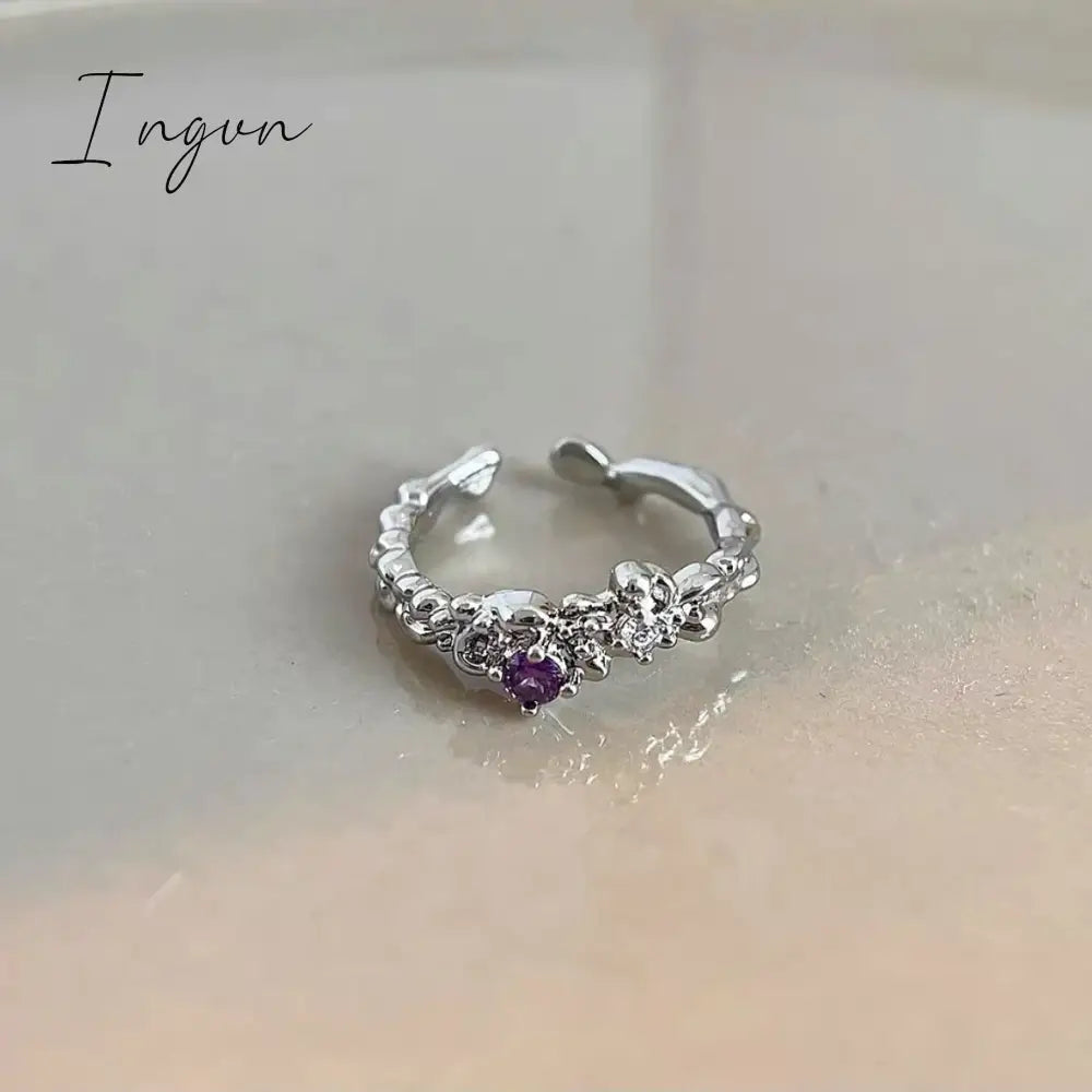 Simple Vintage Zircon Heart Rings For Women Ring Korean Fashion Cold Wind Index Finger Ring Metal Wedding Couple Party Jewelry