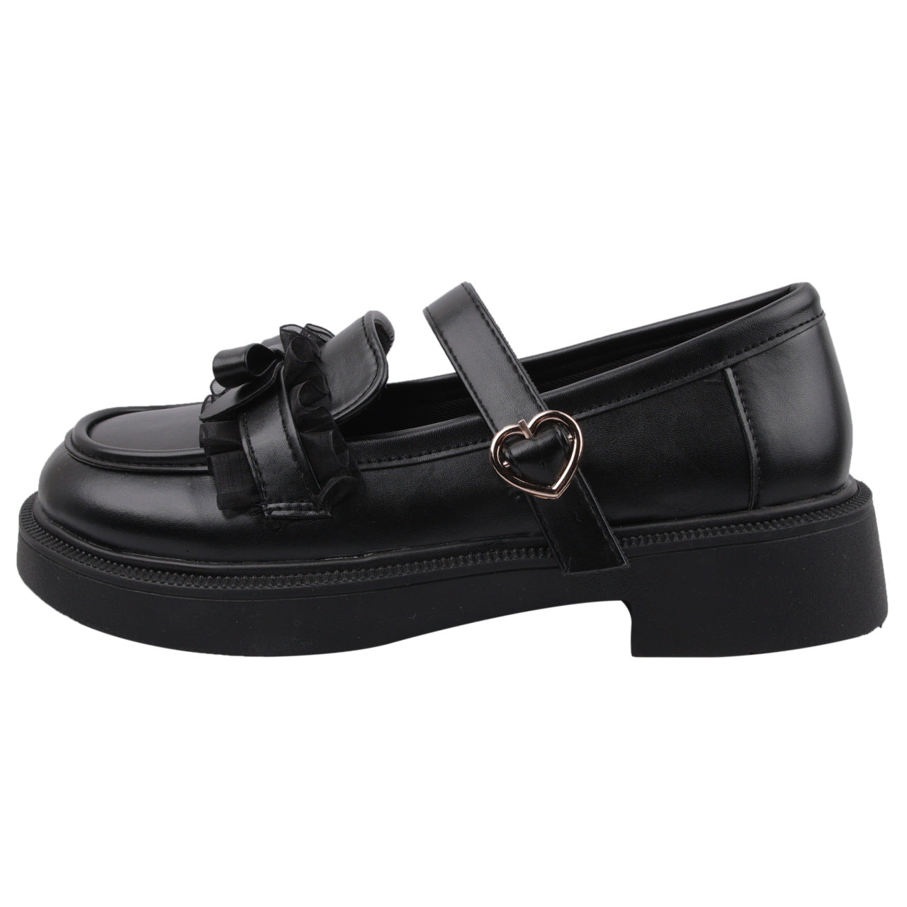New British Style All-match One-word Buckle Belt Mary Jane Shoes Women's Casual Soft Leather Loafers Small Leather Shoes