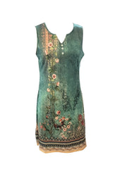 Elegant Floral Notched Vest Dress for Women – Machine Washable, Stretch Fit, Multi-Seasonal Sleeveless Apparel with Button