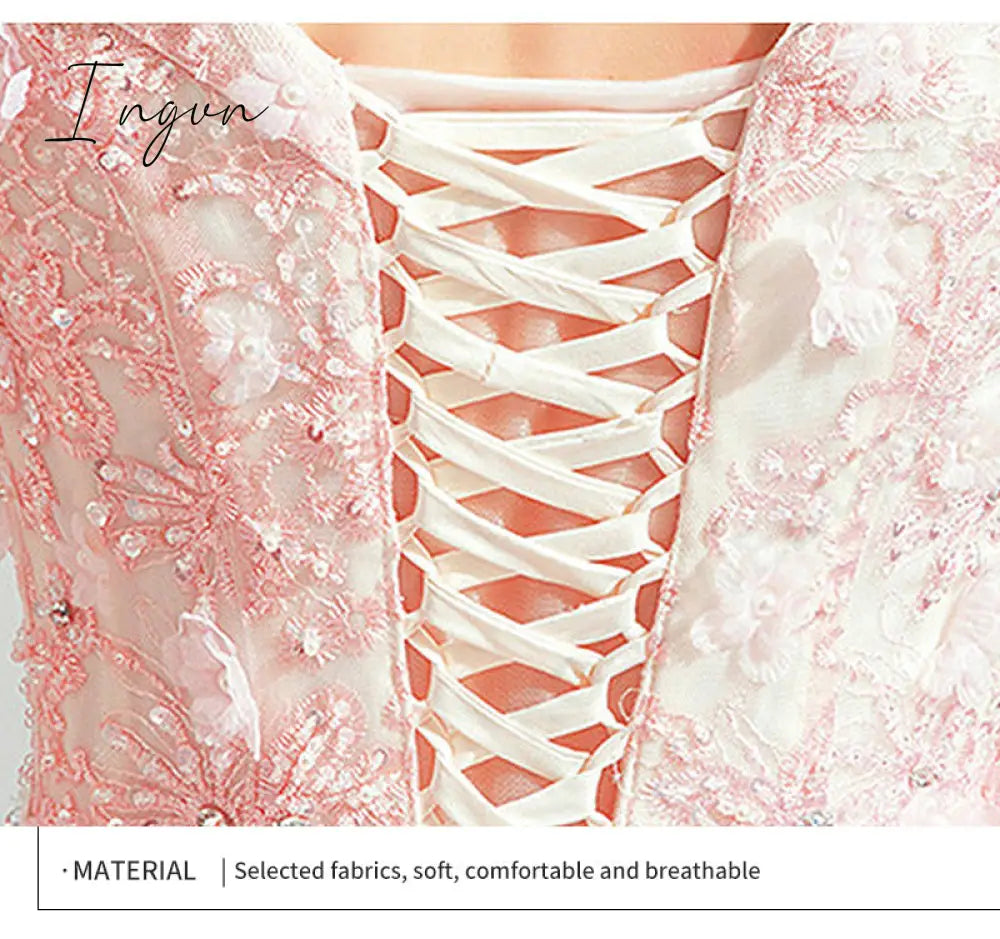 Ingvn - Pink Princess Quinceanera Dress Appliques Beads 3D Flowers Prom Party Sweet 16 Ball Gown Vestidos De 15 Años